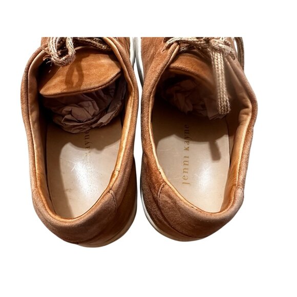 Jenni Kayne Suede Leather Leace Up Platform Sneakers Women 38 7.5 Honey Brown - Picture 9 of 16